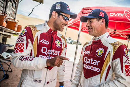 Nasser Al-Attiyah and Matthieu Baumel at the Abu Dhabi Desert Challenge