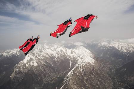 Marco Waltenspiel and the Red Bull Skydive Team