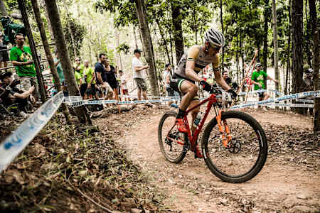 Stay seated and shift forward in the saddle