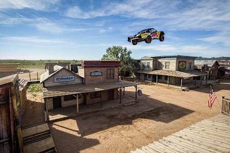 Taking flight over the ghost town