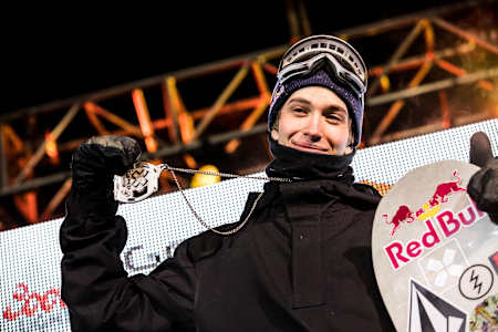Marcus Kleveland pictured with his Big Air silver medal at X Games 2017.
