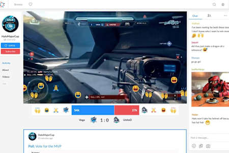 A screenshot of the Smashcast video player