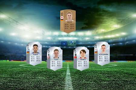 Image of young Bundesliga players in FIFA 18