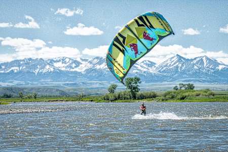 Kai Lenny was the first to successfully kiteboard this stretch of the river.