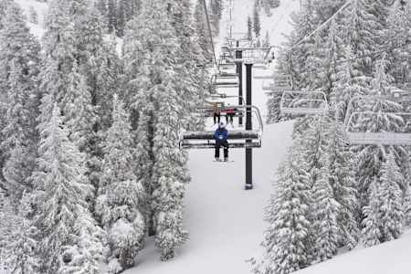 Cody Laplante skis at Alpine Meadows.