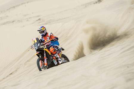 Toby Price (AUS) of Red Bull KTM Factory Team races during stage 01 of Rally Dakar 2018 from Lima to Pisco, Peru on January 06, 2018.