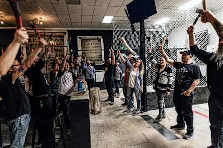This Backyard Axe Throwing League location in Toronto was originally a munitions factory. Today, BATL has more than a dozen locations.