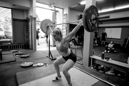 Former gymnast Challen Schleh began lifting with Jasha Faye two years ago.