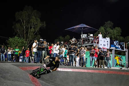 Banked corners are an important feature of pump tracks