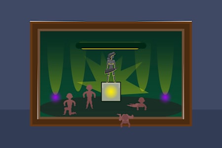 Un dibujo del espectáculo que Lady Gaga montó para los conciertos basados en el álbum The Fame Monster.