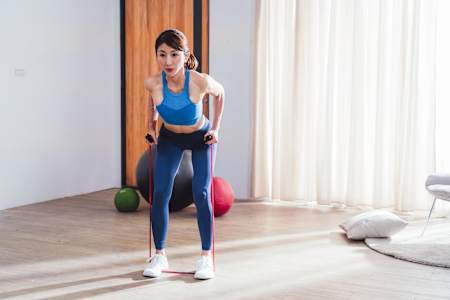 彈力帶屈體划船 Resistance Band Bent Over Row