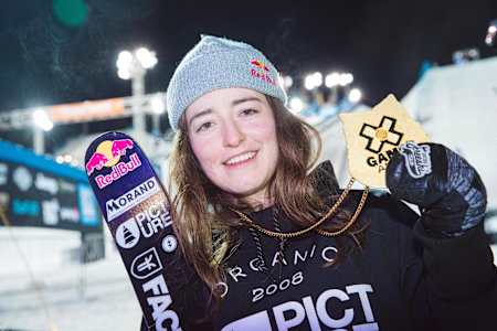 Mathilde Gremaud poses with her gold medal at Winter X Games 2019 Aspen, Colorado, United States