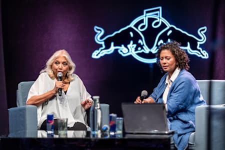 Asha Puthli with Deepti Datt at the Red Bull Music Academy lecture