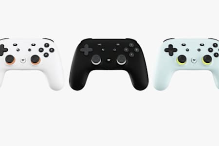 Der Controller für Google Stadia in drei Varianten