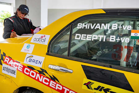 Deepti Pruthvi recently joined her daughter's team as navigator for rally races.