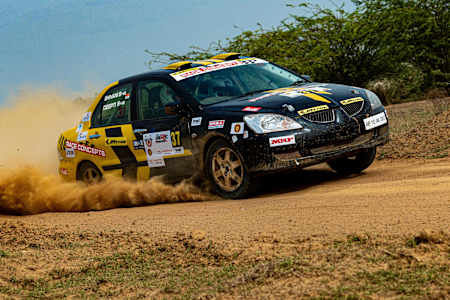 Action from the first round of the Indian National Rally Championship at Chennai's Madras Motor Race Track.