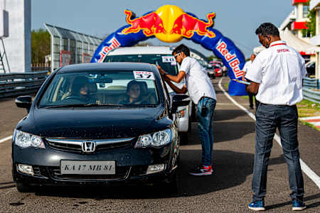The recce for the first round of the Indian National Rally Championship at Chennai's Madras Motor Race Track.