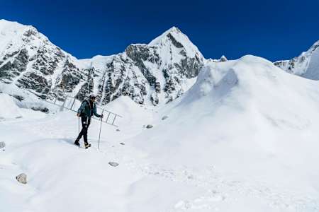 Andrzej Bargiel na Icefallu pod Everestem
