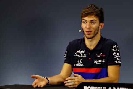 Second placed Pierre Gasly of France and Scuderia Toro Rosso talks in the press conference after the F1 Grand Prix of Brazil at Autodromo Jose Carlos Pace.
