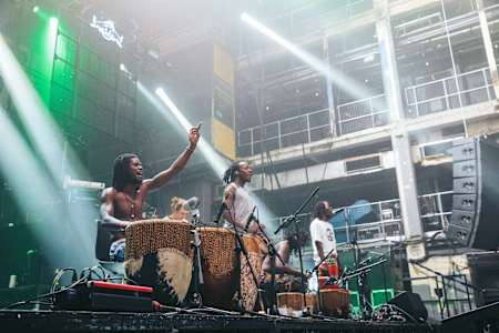 The African percussion group play live at Red Bull Music Festival London.