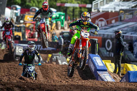Pierce Brown competes at Round 16 of the AMA Supercross Series at Rice Eccles Stadium in Salt Lake City, Utah, USA on 17 June, 2020.