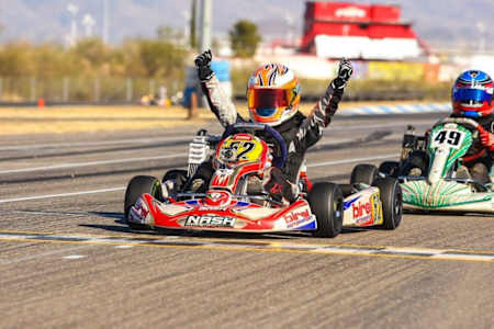 In 2014 at eight years old Jak made his debut at karting events in the U.S.