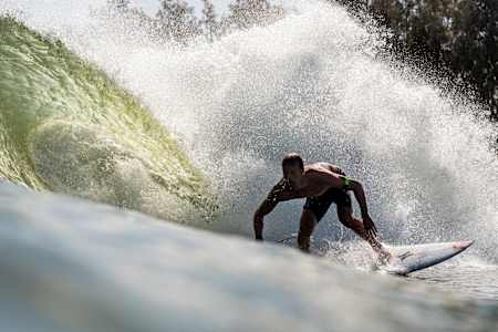 Kolohe Andino surfs at WSL Surf Ranch in Lemoore, California, USA on 3 September, 2019
