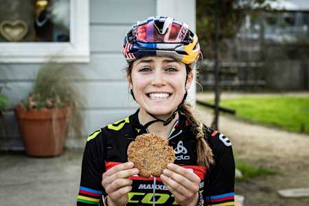 Kate Courtney poses for a portrait in Marin County, California, USA, on January 7, 2020.