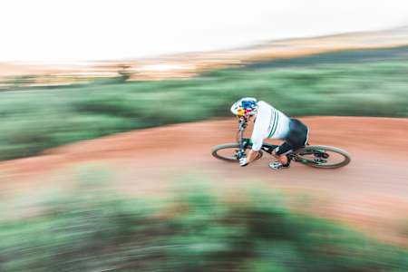 Simon Andreassen rides during a training ride at a Cannondale Factory Racing training camp in South Africa.
