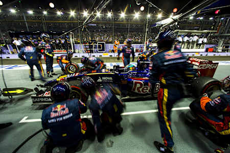 Jean-Eric Vergne during the Singapore Grand Prix in 2014.