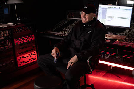 Brisbane rapper Nerve in the studio for 64 Bars.