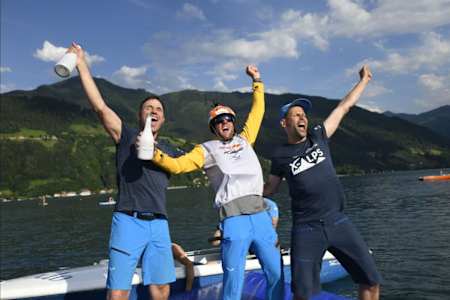 Christian Maurer feiert seinen siebten Sieg bei Red Bull X-Alps 2021.