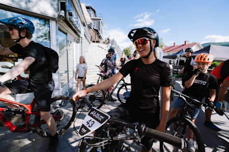 Ida Jansson racing the Åre 900 Hill Climb race during Åre Bike Festival 2021.