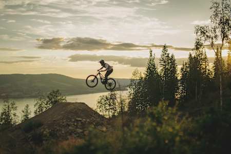 Elina Davidsson sending a big jump in Kall, Sweden, 2021.