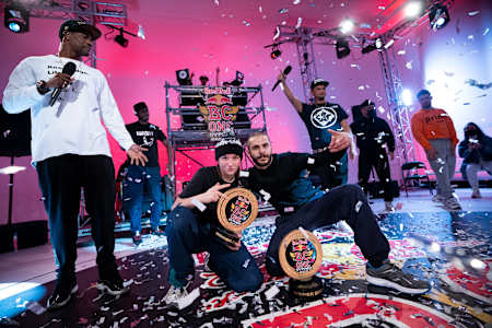 B-Girl Emma and B-Boy Mass react to winning Red Bull BC One Cypher Canada in Toronto, Canada on October 7, 2021.