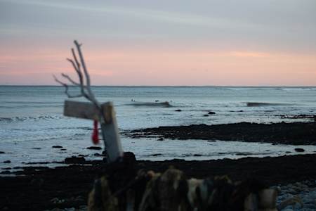Durrell Borden captures a winter surf lineup outside of Lawrencetown, Nova Scotia. 
