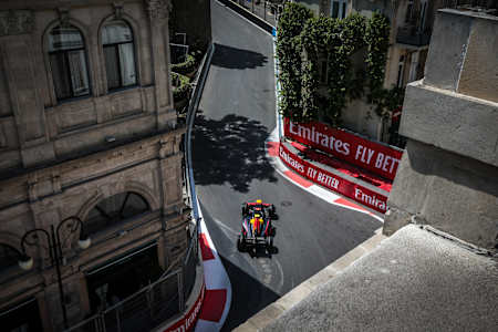 Jehan Daruvala racing in Baku in 2021