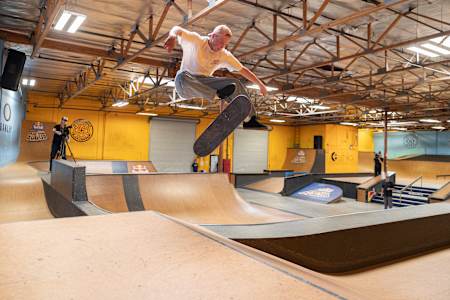 Jake Wooten performs a tre flip at Red Bull Solus