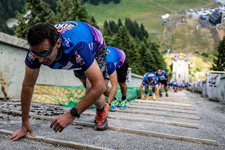 Participants perform at the Red Bull 400 in Sarajevo, Bosnia