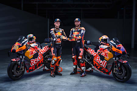 Brad Binder & Jack Miller bei der Red Bull KTM MotoGP Team Präsentation bei Kiska in Salzburg, 2023.