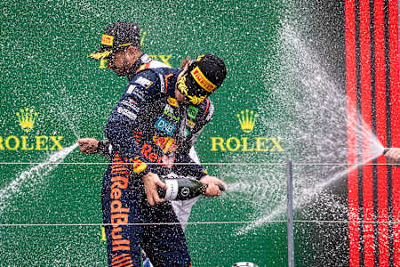 Dennis Hauger on the podium of F2 in Melbourne 2023