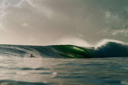 A barrel at Burleigh Heads in Queensland, Australia.
