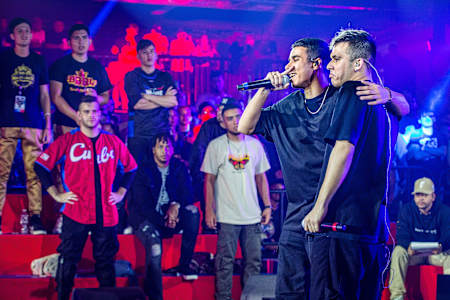 OneR competes against Nico B during Red Bull Batalla US Finals