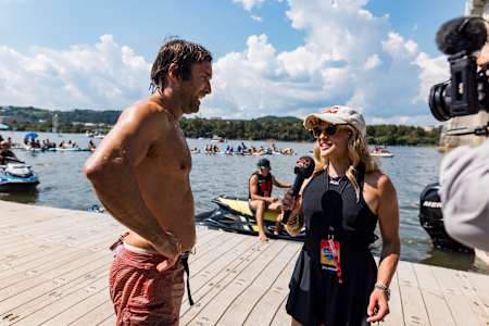 Sasha DiGiulian interviews Chris Sharma at Red Bull Creepers
