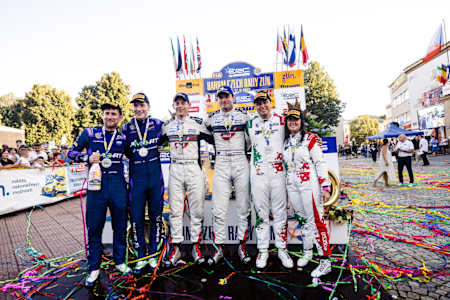 Podium time with Armstrong, Kopecký and Mabellini