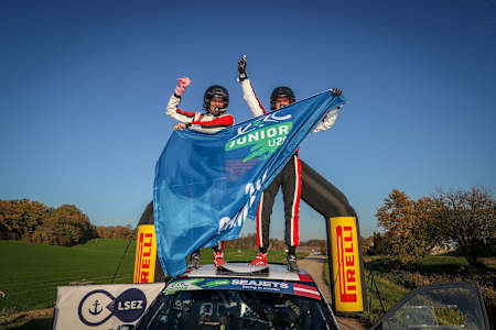 Gryazin celebrates his 2018 Junior ERC1 success