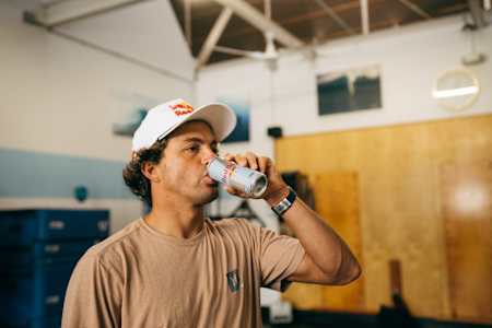 Kai Lenny during his workout with Red Bull Zero ready for his next set