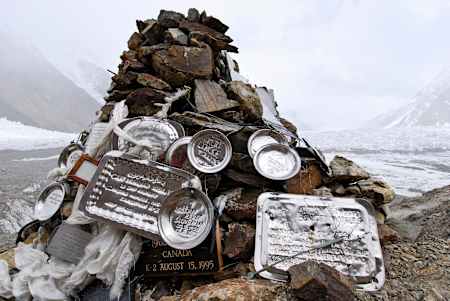 The Gilkey Memorial at K2 base camp. 