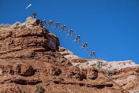 Georgia Astle charging at Red Bull Rampage