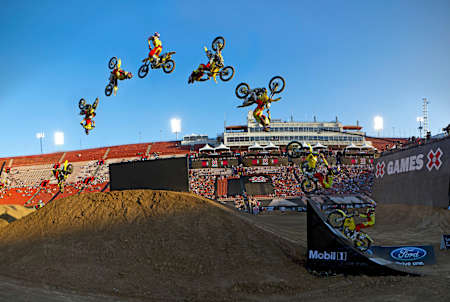 Travis Pastrana performs at Summer X Games 16 in Los Angeles, USA.